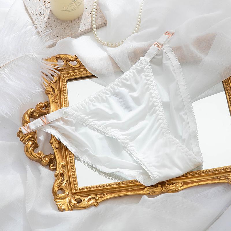 Ice Silk Seamless Low Waist Slim Thin Strap Panties V-shaped Leopard Print Women's Panties