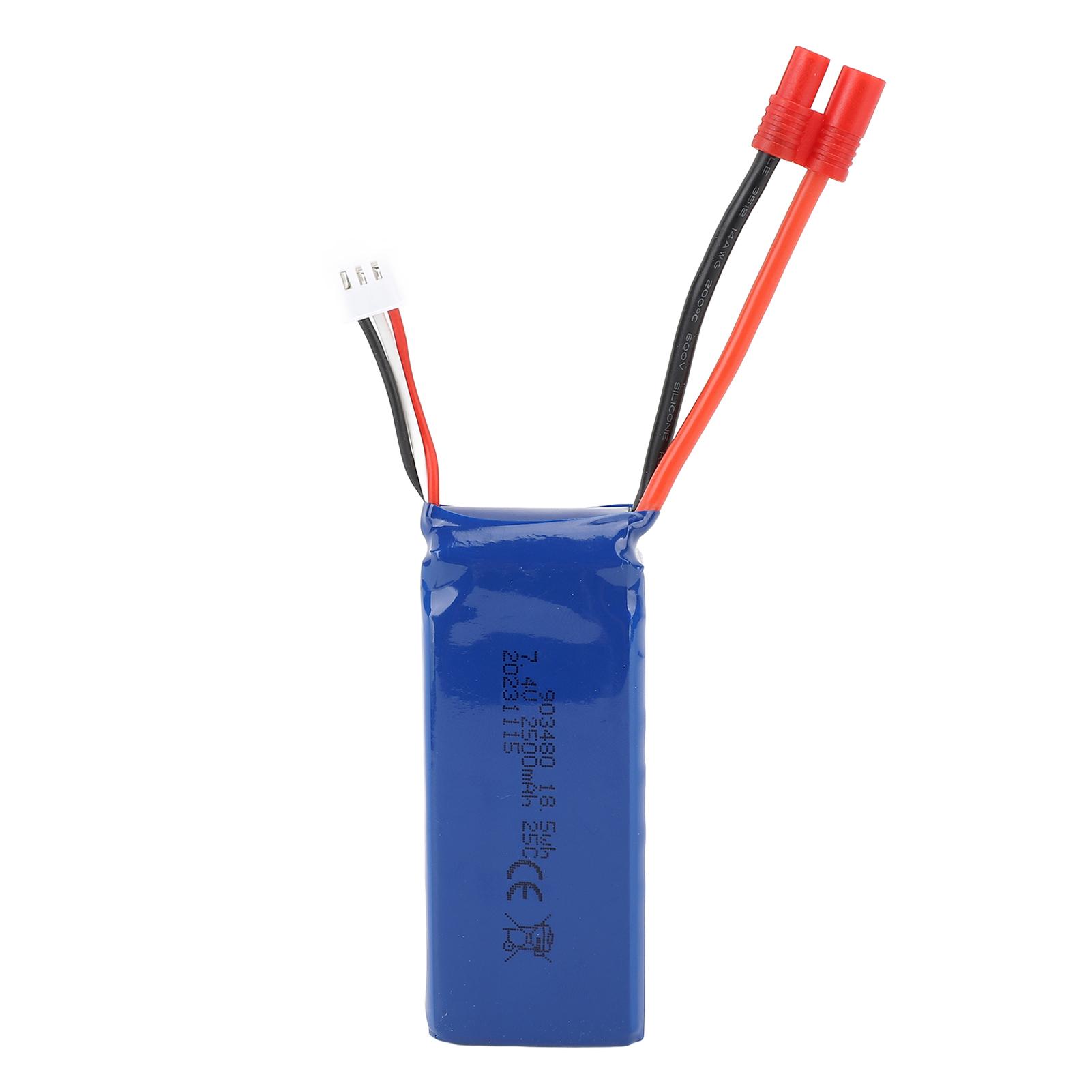

RC Drone Lipo Battery 7.4V 2500mAh Overcharge Prevent Short Circuit Stable 2500mAh Lipo Battery For