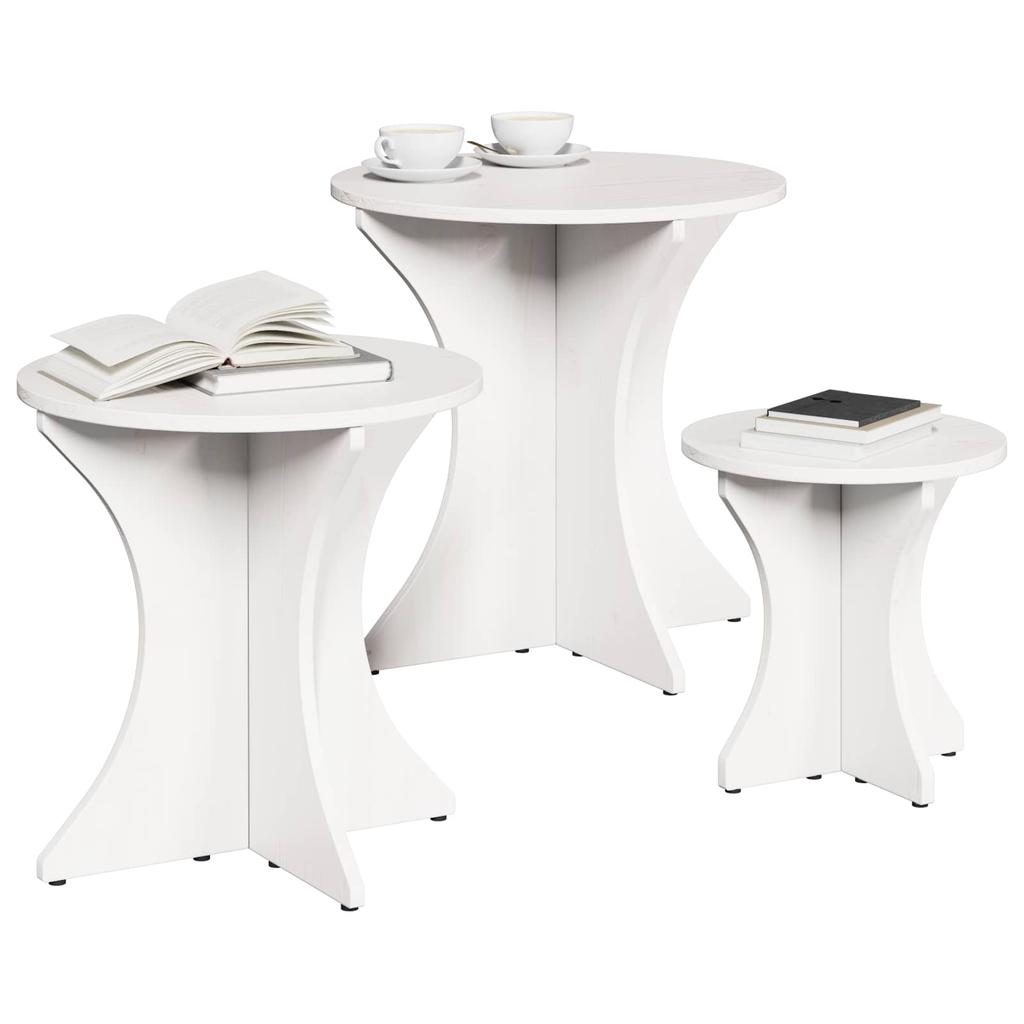 Coffee Table Set 3 Pcs White