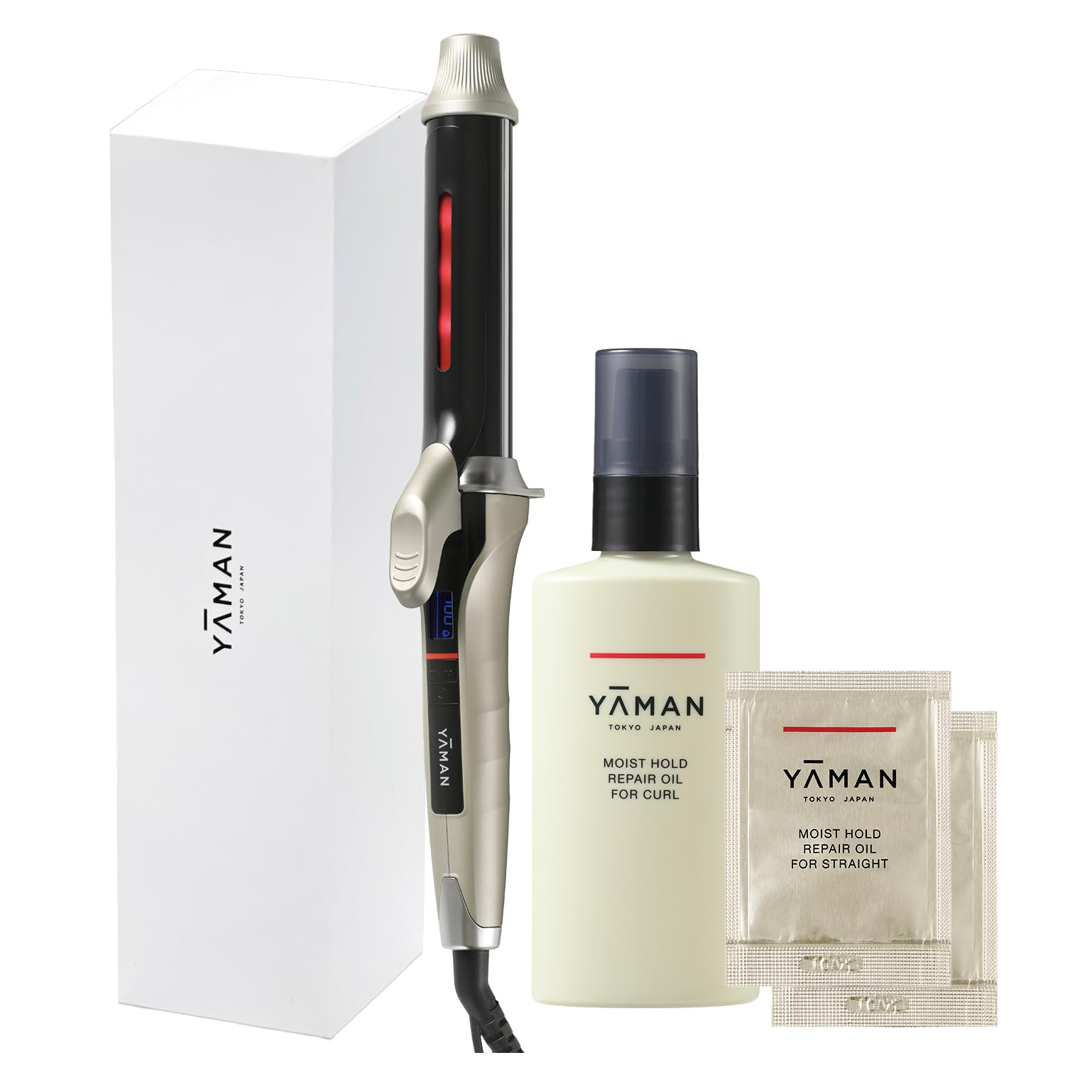 

YA-MAN Hair Iron, Smooth Iron Photo Ion Curl, Moist Hold Repair Oil for Curl Set (YJHB1NAM) [Amazon.co.jp Exclusive]