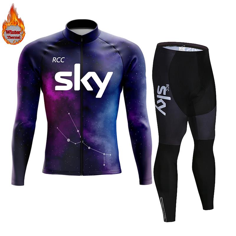 

2026 Warm Cycling Clothing Set Winter Thermal Fleece Cycling Jersey Sets Long Sleeve Bicycle Clothing Bike Wear Maillot Ropa Ciclismo Cycling Suit Asian size - XS