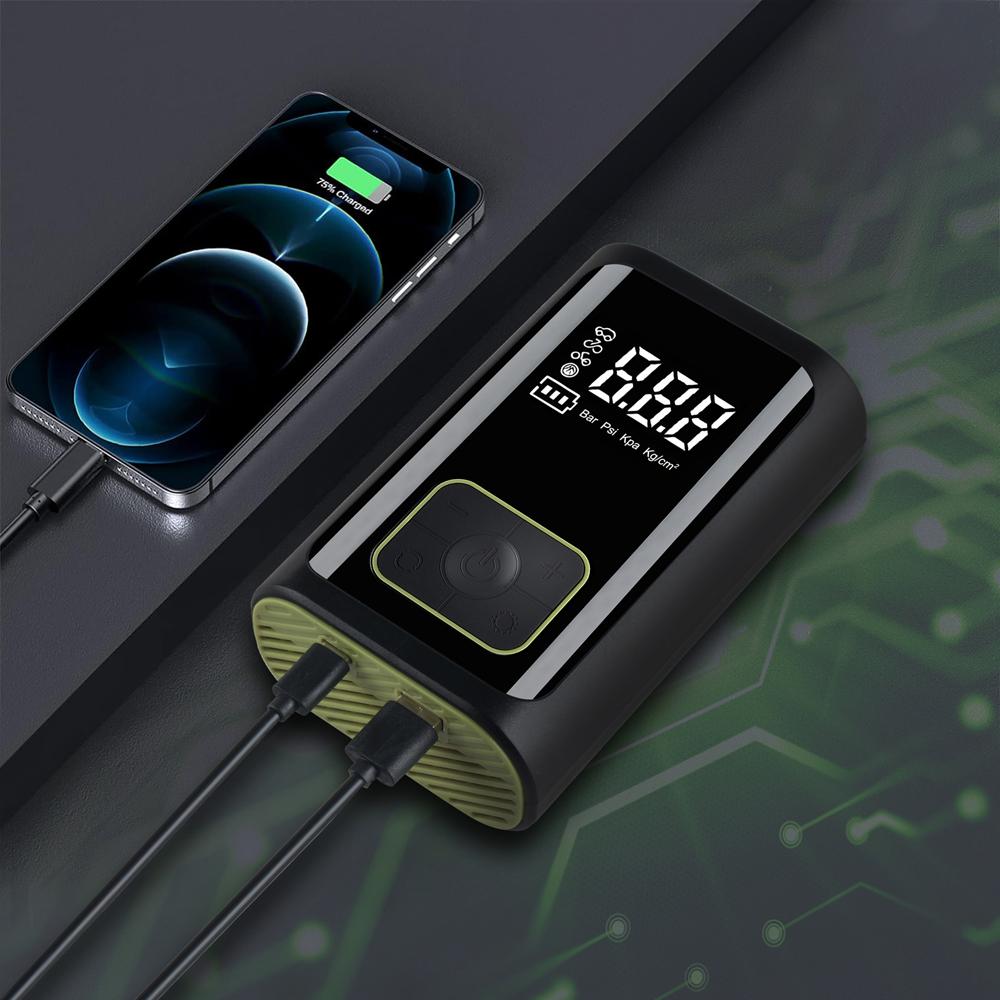 

Car Inflatable Pump Cordless Pump Portable Tire Inflator Digital Display Car Tire Air Compressor Multifunctional Bike оранжевый