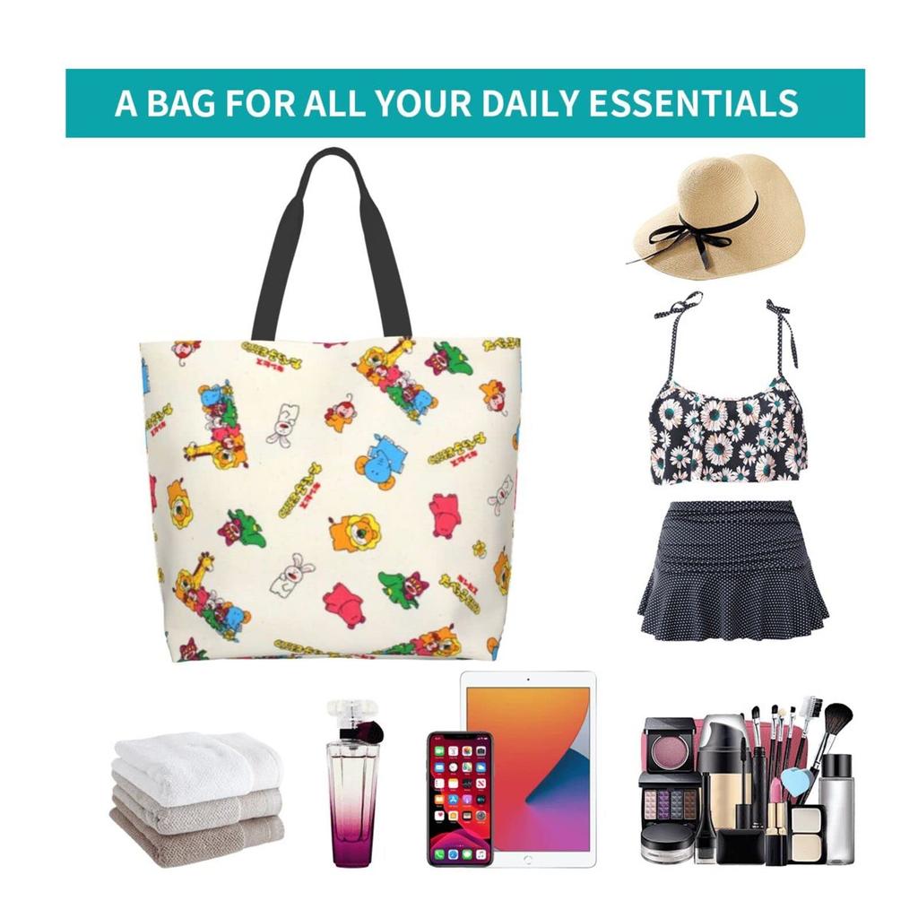 Tabekko Doubutsu Eco Bag, Body Bag, Mother's Bag, Shopping Bag, Large Capacity, Women's Tote Bag, Handbag, Convenience Store Bag, Shopping Bag, Lightw