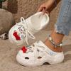 Fashion cartoon hole shoes women wear breathable and non-smelly feet heightening beach sandals thick-soled non-slip bag head slippers