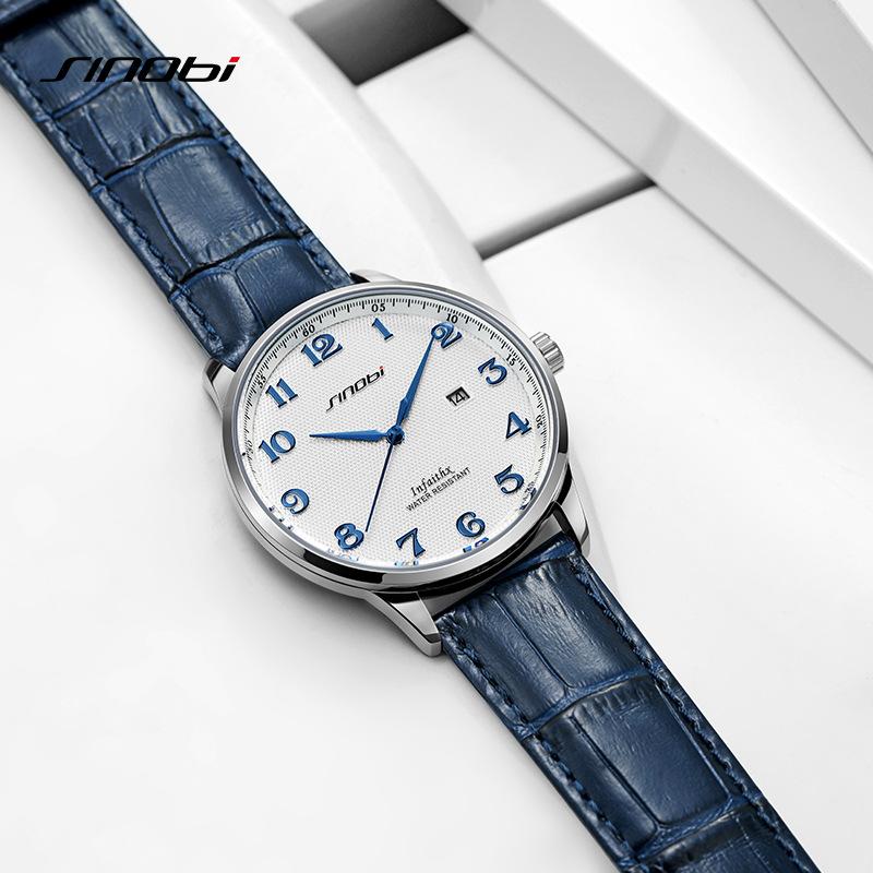 Men'S Watch Men'S Business Simple Slub Belt Watch Date Waterproof Watch 9877