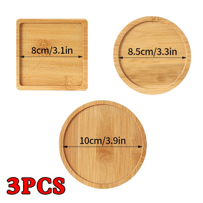 Bamboo Mini Tray Multi Style Storage Trays For Jewelry Photography Props Coaster Flower Pot Base Desktop Storage Supplies