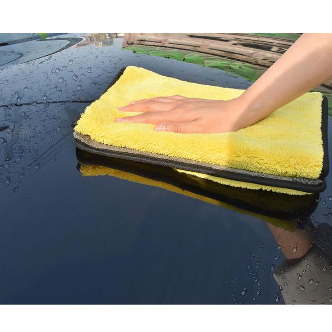 1/2pcs Microfiber Cleaning Towel Thicken Soft Drying Cloth Car Body Washing Wipe Rag Towels Double Layer Clean Rags 30/40/60cm
