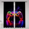 Zasłony Gamingowe Draperie Dziecięce Gamer Gry Wideo Zestaw Zasłon dla Chłopców Nowoczesny Kontroler do Gier Zasłona Materiałowa Zielony Gamer 2 Sztuki