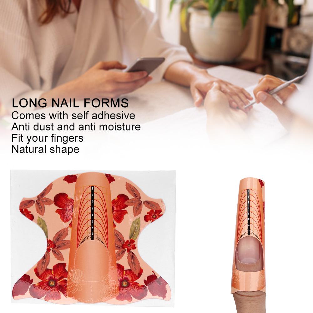 500pcs Long Nail Gel Forms Self Adhesive Nail Art Extension Sticker for Women