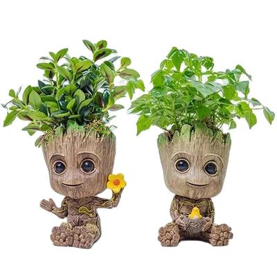 Ev Dekorasyonu El Sanatları Minyatür Model Ofis Masaüstü Sergileme Çizgi Film Groot Figürleri El Sanatları Dekor Ağaç Adam Süsü 5CM