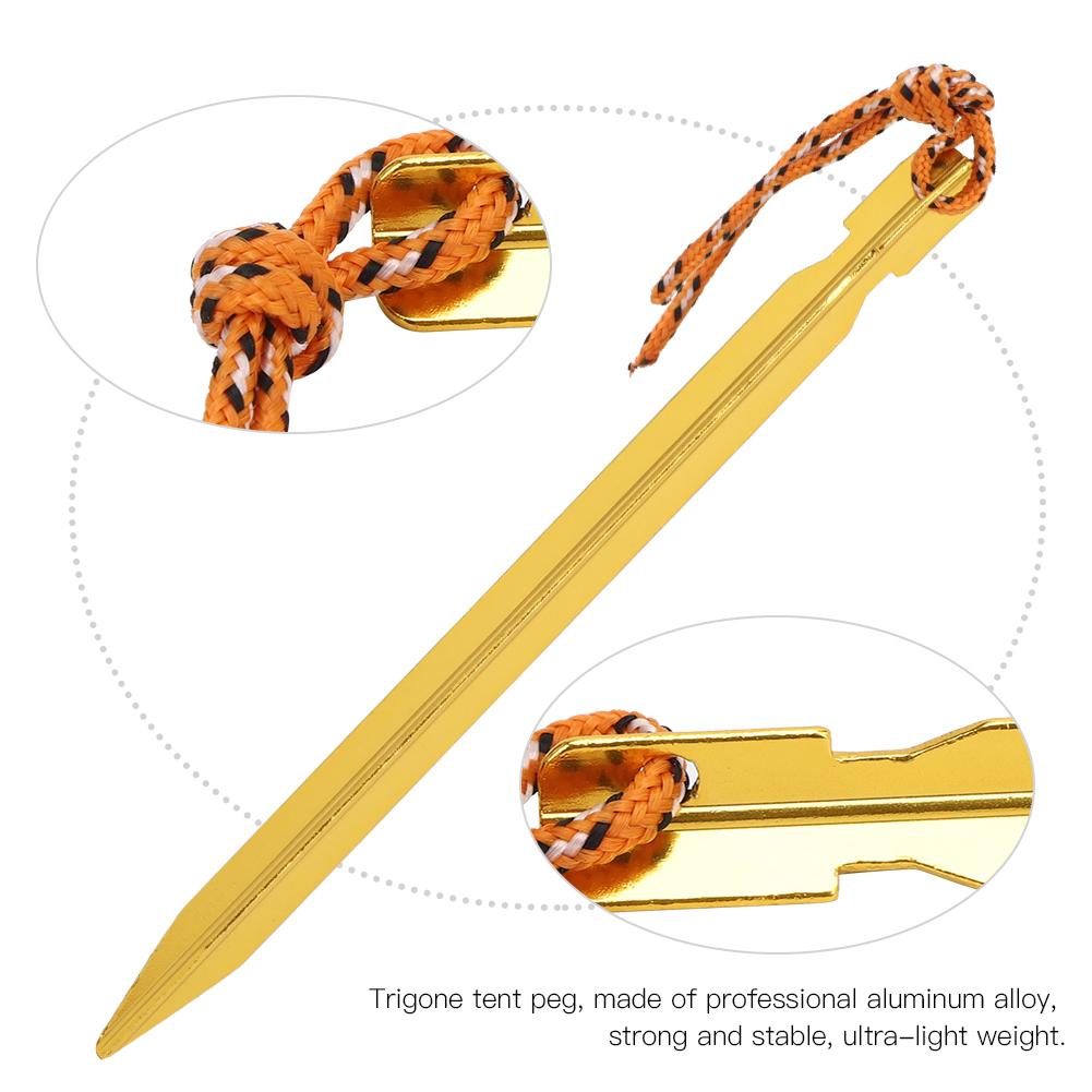 8Pcs Outdoor Aluminium Alloy Trigone Tent Peg Stakes Accessory for Campinggolden