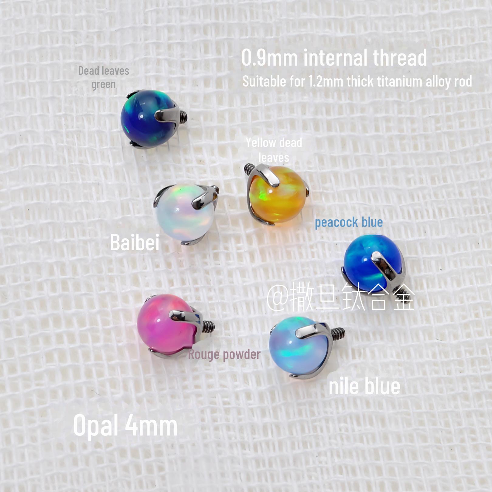 

F136 Титановый сплав, серьги-гвоздики для губ и ушей с опаловыми украшениями