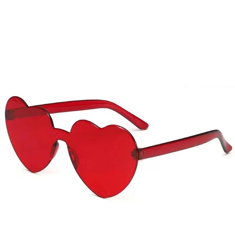 One Piece Love Heart Sunglasses Women Brand Designer Fashion Cute Sexy Retro Cheap Sun Glasses Red Female Sweet Eyewear Uv400