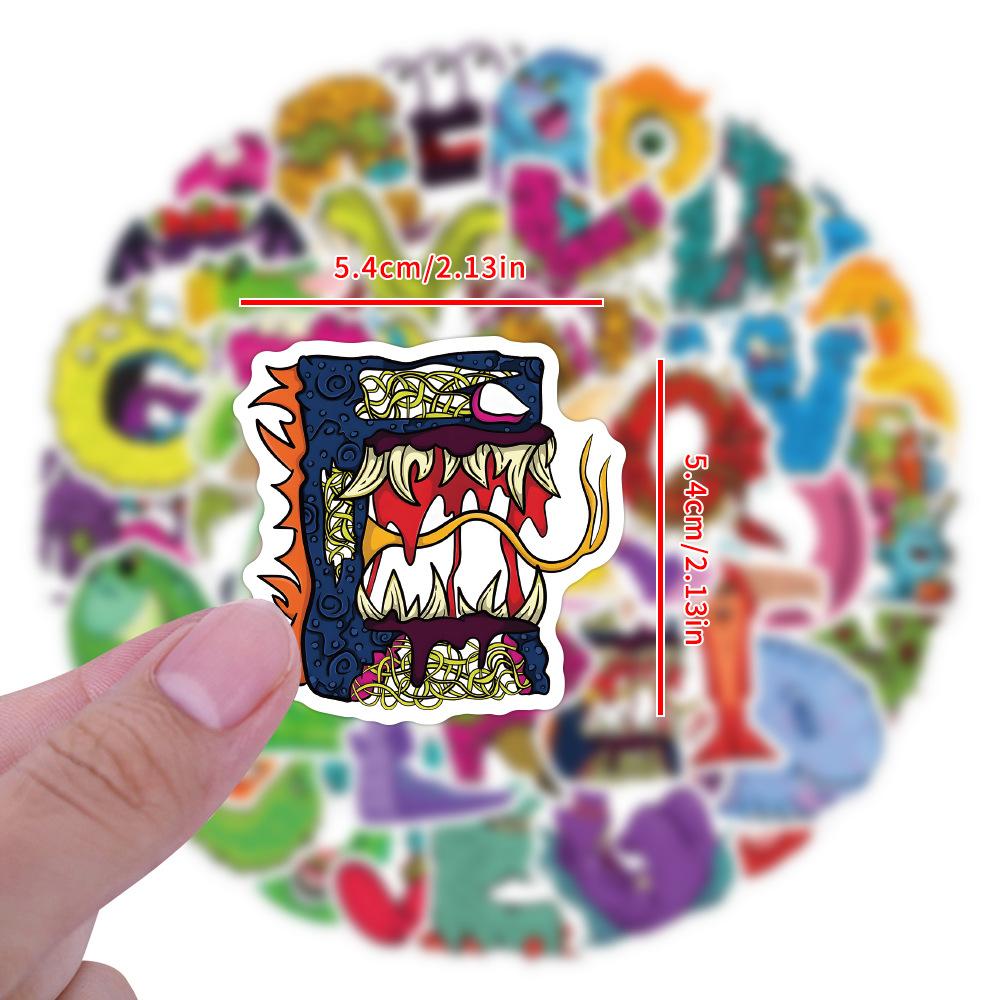 60 Autocolante Graffiti cu Litere Monstru de Desene Animate Decorează Autocolante Valiză Caiet