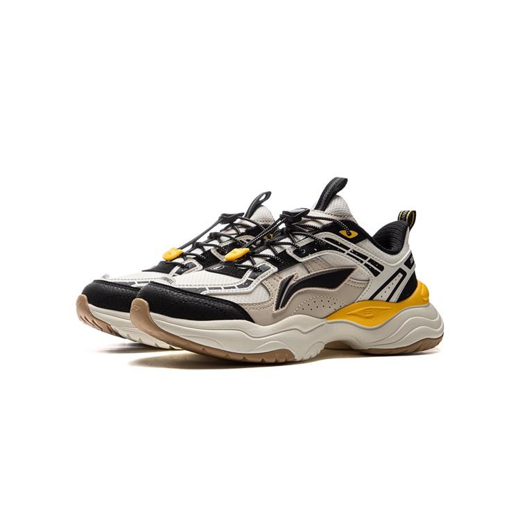 Li Ning Kids Synthetic Leather Woven Fashion Versatile Non-Slip Shock Absorbing Wear-Resistant Breathable Low-Top Casual Shoes Kids sneaker YKCU244-1