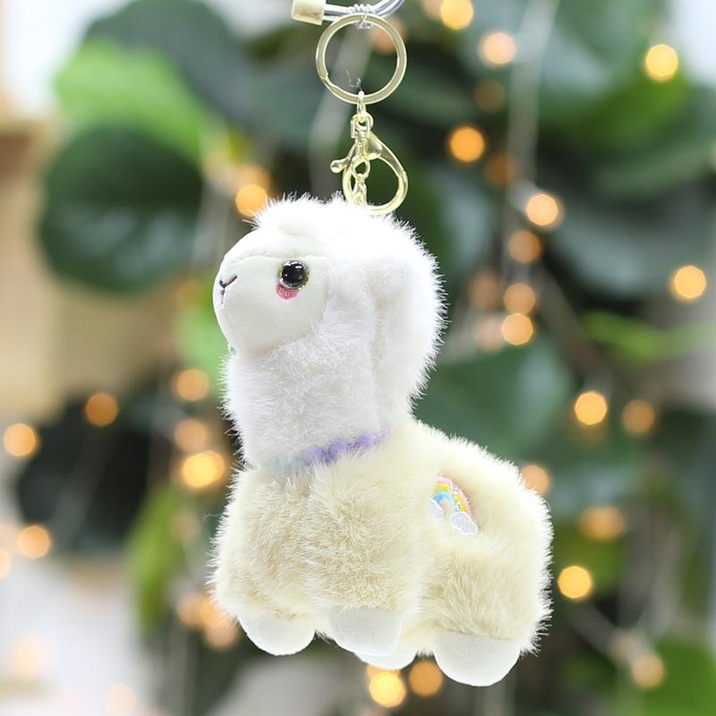 European Mink Alpaca Bow Tie Alpaca Rainbow Alpaca Plush Toy Bag Keychain Pendant