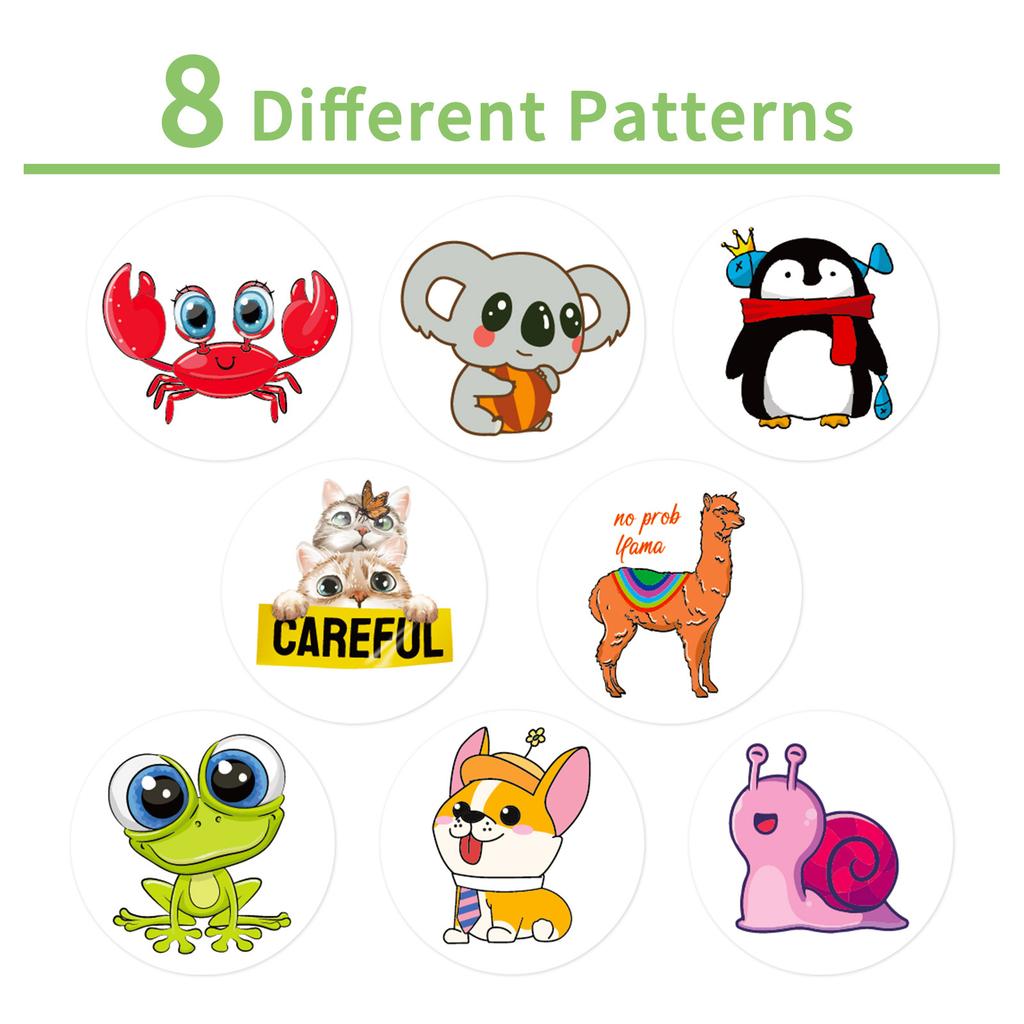 500 Sheets/Roll Animal Stickers Roll Hand Account Cartoon Cute Stickers Sealing Stickers Diy Children'S Reward Stickers