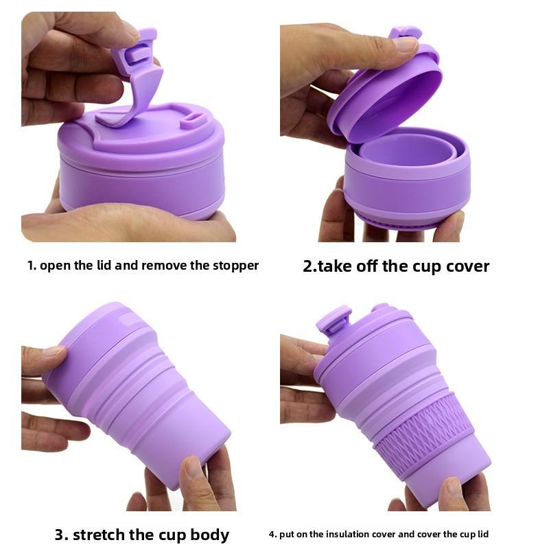 Silicone Folding Water Cup Portable Travel Sports Cup Outdoor Camping Portable Folding Coffee Cup