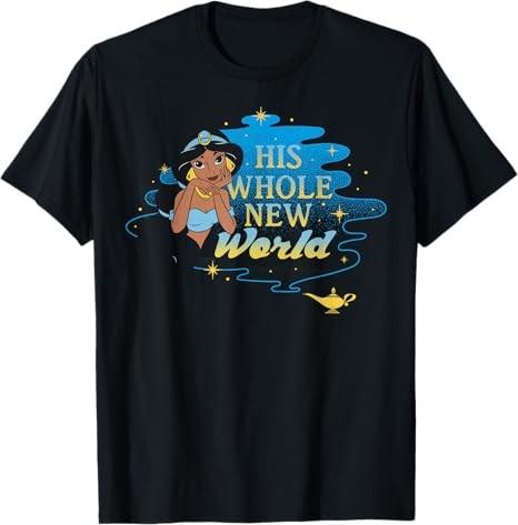 Aladdin Jasmine His Whole New World Graphic Black TShirt S