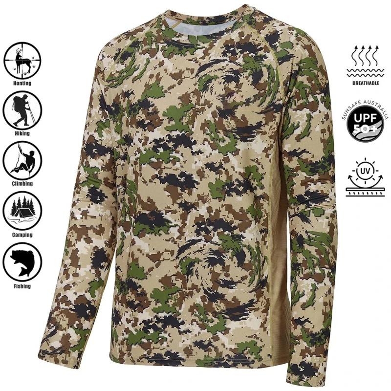 Herre Langærmede Fiskeskjorter Afslappet Sportstøj T-shirts Streetwear Campingture Firma Teambuilding