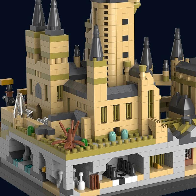 MOC Magic World Medieval Castle Moc Micro Building Blocks Bricks Model  Assembly Hogwarts Blocks Toys Christmas Birthday Gifts
