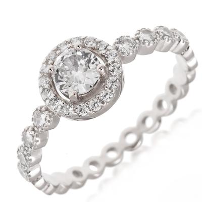 Silberring 'Sissi' silberweiß (Rhodium) - 8mm