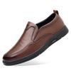 Classic Car Casual Leather Shoes Men's Leather Breathable Business Dress Versatile Soft Sole Non-slip Thick Sole Dad Shoes One Pedal