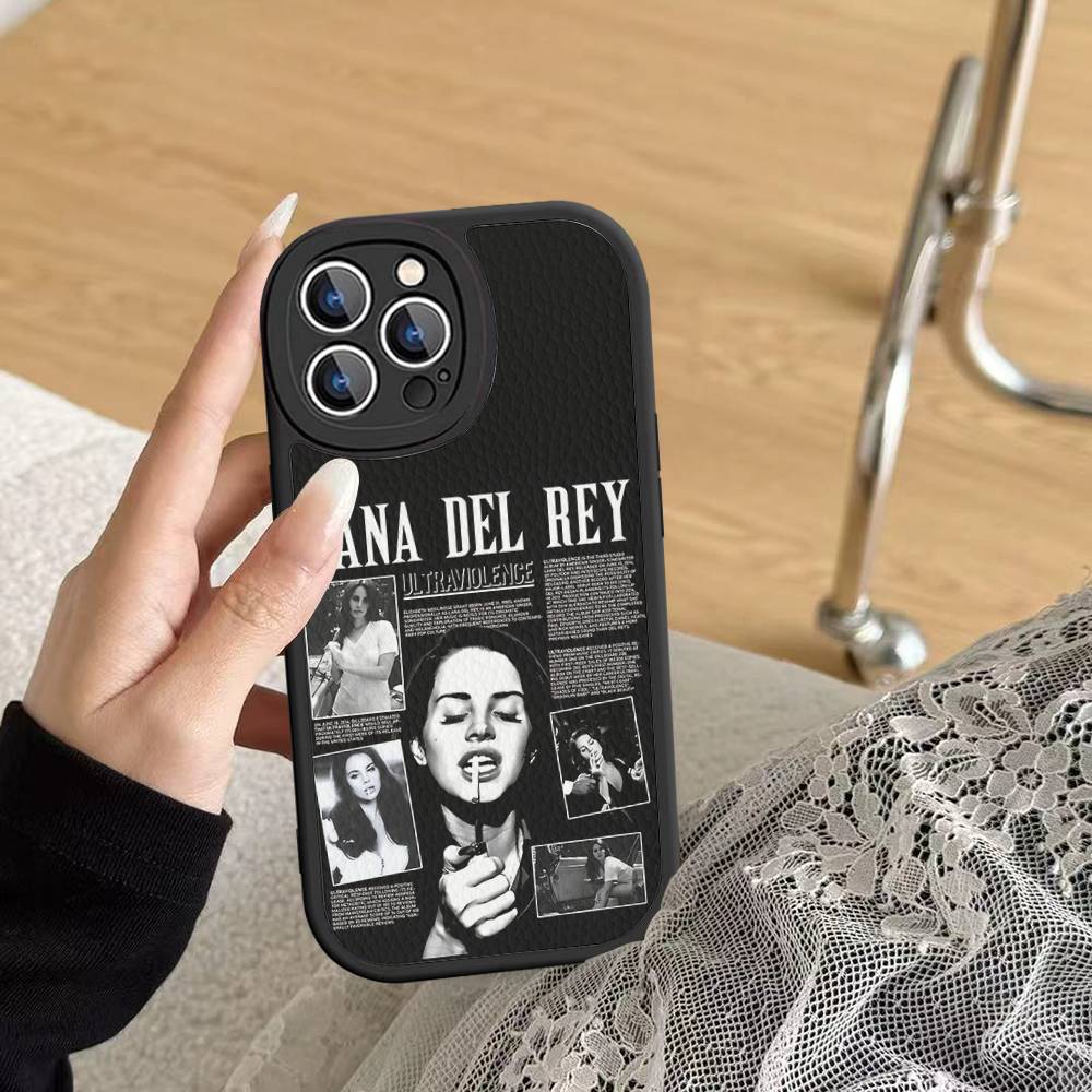 Kryt na telefon zpěvačky Lany Del Rey pro IPhone 11 12 13 14 15 16 Pro Max Mini Plus Měkký kožený kryt