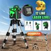 AC 100-240V 12 Lines Self-Leveling 3D Laser Level 360 Horizontal And Vertical Powerful Green Laser Beam Line Laser Level with Bracket/Tripod