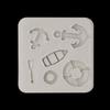 Fondant Waffle Cookie & Chocolate Mold - Heart, Star, Ship Anchor Ocean Theme Silicone Plaster Mold