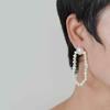 Baroque Earrings Natural White Freshwater Pearl Stud Earrings Handmade Small Pearl Long Earrings Women's Wedding Earrings