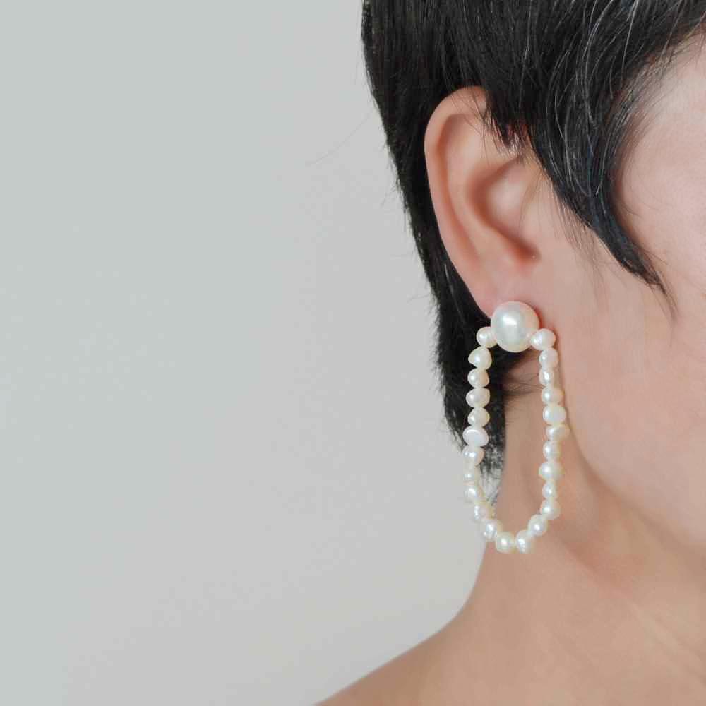 Baroque Earrings Natural White Freshwater Pearl Stud Earrings Handmade Small Pearl Long Earrings Women's Wedding Earrings