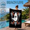 Anaheim Ducks Eishockey Team Strandtuch, Schnelltrocknend, Pflegeleicht, Geeignet für Fitness und Strandurlaub, Sport-Essential