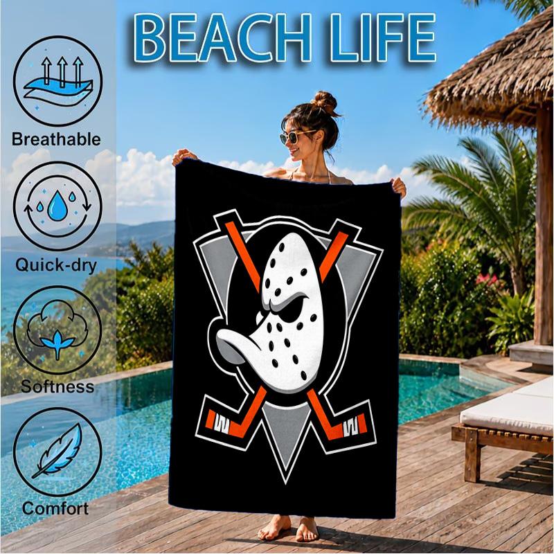 Anaheim Ducks Eishockey Team Strandtuch, Schnelltrocknend, Pflegeleicht, Geeignet für Fitness und Strandurlaub, Sport-Essential