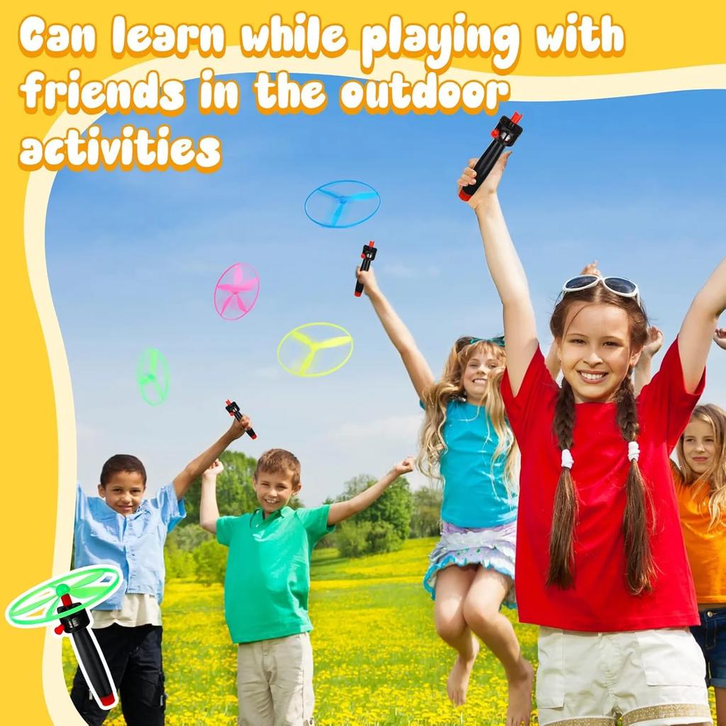 Çocuk Spor Çekme İpli Tabak Oyuncakları Çocuklar İçin Dış Mekan Eğlencesi Dönen Uçan Helikopter Hediye Parklar Plaj İçin İşlemeli Oyuncak