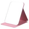 KCALBKCOR Foldable Makeup Mirror with Stand, Compact Portable Folding Free Standing Travel Vanity Mirror, Frameless PU Leather [Pink]