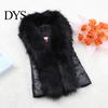 Solid Color Sleeveless Jacket Women's Faux Leather Vest Open Front Moto Biker Simple Women Gilet with Fur Collar Fall Winter Thick Outerwear