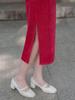 2024 Winter Elegantes Rotes Cheongsam Toastkleid: Bequeme, modische Brautmode im chinesischen Stil