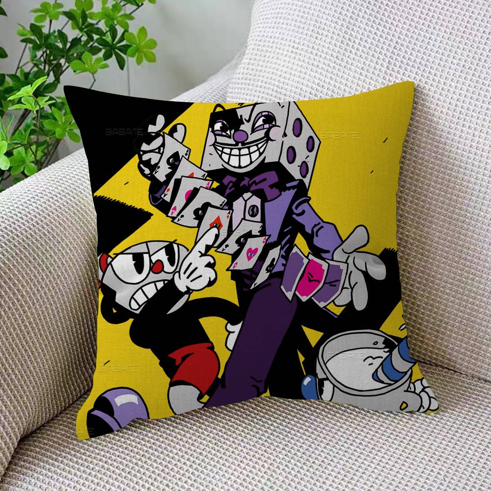 Cartoon C-Cupheads Classic Pillow Anime Pillow Sofa Bed Head Pillow Cover Cushion Cover 45X45 Cm Fashion