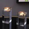 Glass Tealight Candlestick Artistic Nordic Candlestick Ornaments Butter Lamp Holder  Home Decor