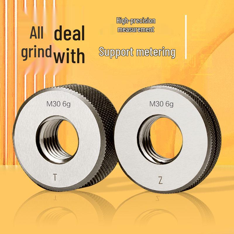 Metric External Thread Go/No-Go Ring Gauge, Fine Pitch, Sizes 18m-30m