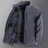 2025 Men's Autumn Winter Thick Velvet Dad Jacket - Loose Fit Cotton Top