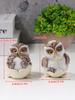 Set of 2 Realistic Resin Owl Statues Home Decor Cartoon Owl Sculptures Exquisite Craft Ornaments for Living Room Decor