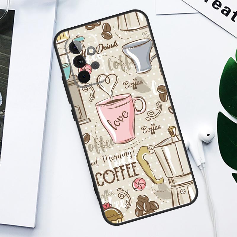 Frist Coffee For Samsung Galaxy A55 A54 A35 A15 A34 A14 A53 A33 A13 A05 A06 A16 A22 A32 A52 Phone Case