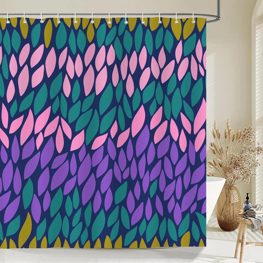 

Plant Leaf Shower Curtain Printed Modern Nordic Minimalist Leaves Polyster Fabric Home Decor Bathroom Curtain With Hooks W60H190(CM)-1 Pcs