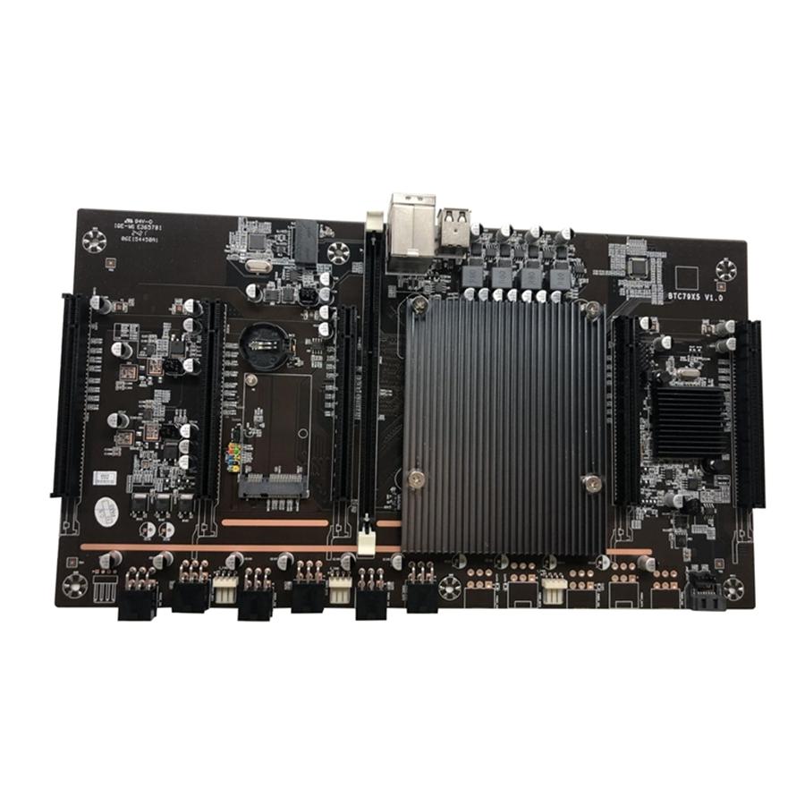 BTC Mining Motherboard BTC79X5 V1.0 LGA 2011 DDR3 Supports 32G 60mm Pitch Support RTX3060 Graphics Card for BTC Miner