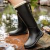 Women's Medium and High Rain Shoes Waterproof, Non-slip and Warm Rain Boots Fishing Work Four-season Boots Takeaway Rubber Shoes Water Boots