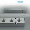 BSP 1/2" In G1/4" Out 2 3 4 5 6 7 8 9 10 Ways 30x30mm Pneumatic Aluminum Manifold Block Splitter