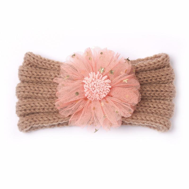 New Children's Winter Warm Headband, Cute Baby Creative Flower Headscarf, Baby Knitted Headband