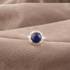 Lapis Lazuli Ring, Handgjord Ädelstensring, 925 Massiv Sterling Silver Ring Antika Smycken, För Förlovningsgåva